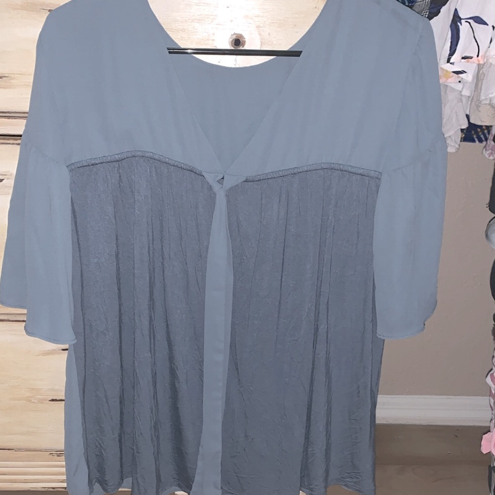 Blue two toned blouse